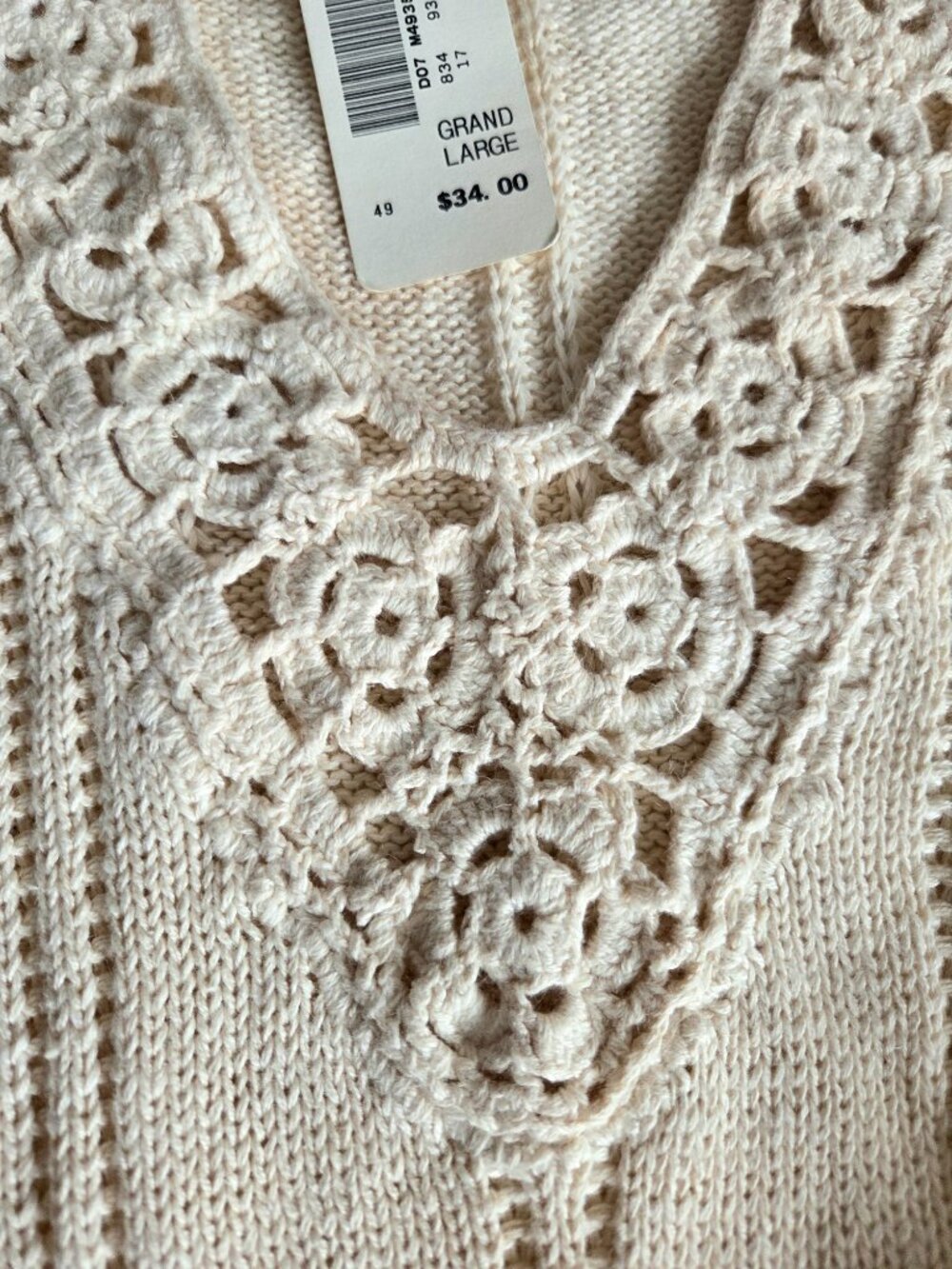 Vintage 1990s Maggie Sears Old New Stock New with Tag Cotton Rami Blend Sweater - Picture 3 of 7